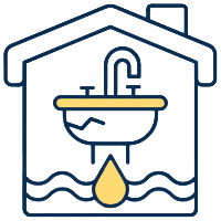 flooding and water damage icon